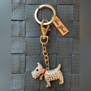 New York Rhinestone Dog Keychain